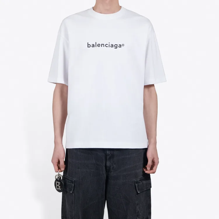 Футболка мужская New Copyright среднего кроя Balenciaga, белый — фото 4