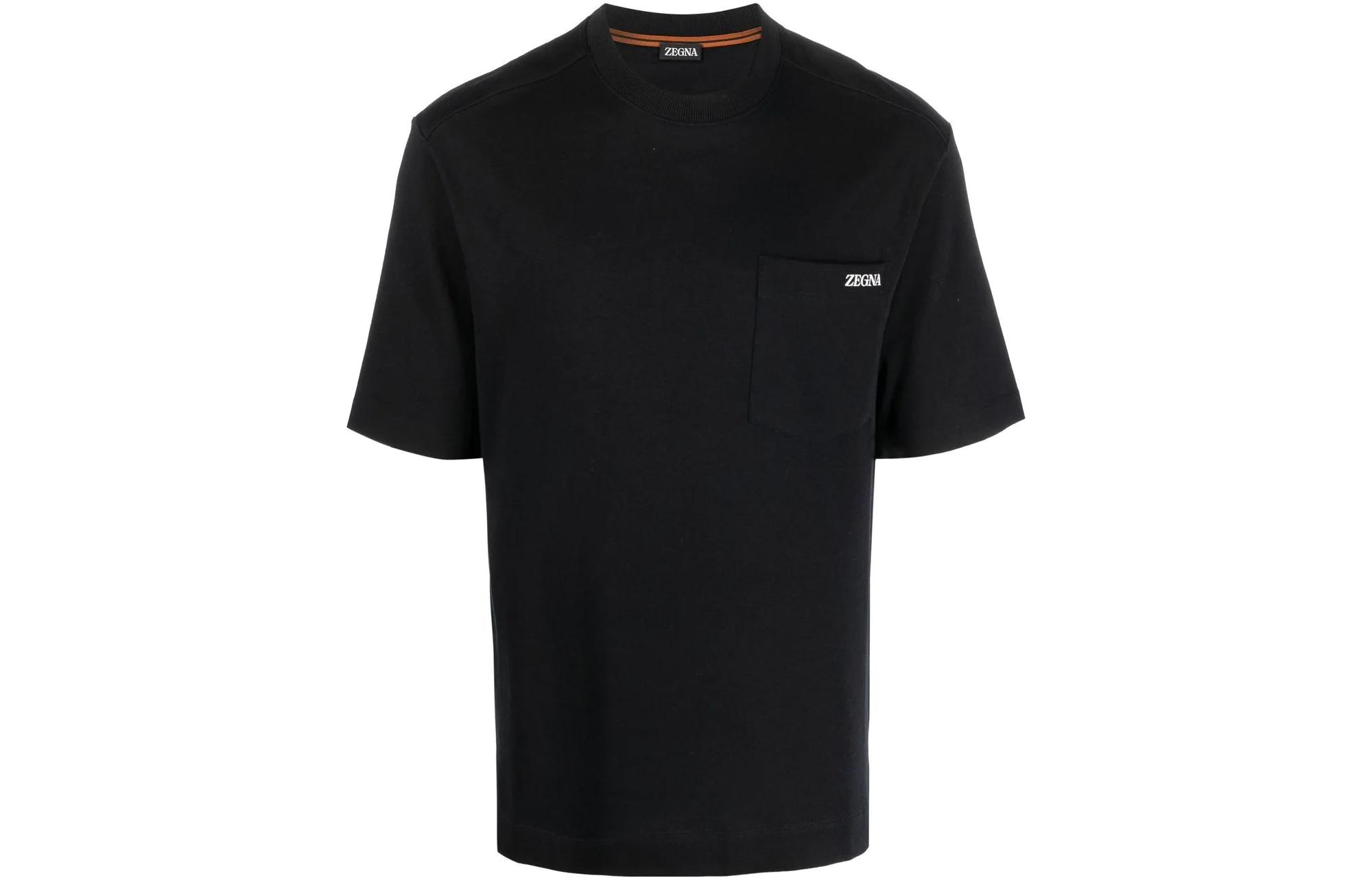 

Zzegna Футболка мужская черная SS23, Черный, Zzegna Футболка мужская черная SS23