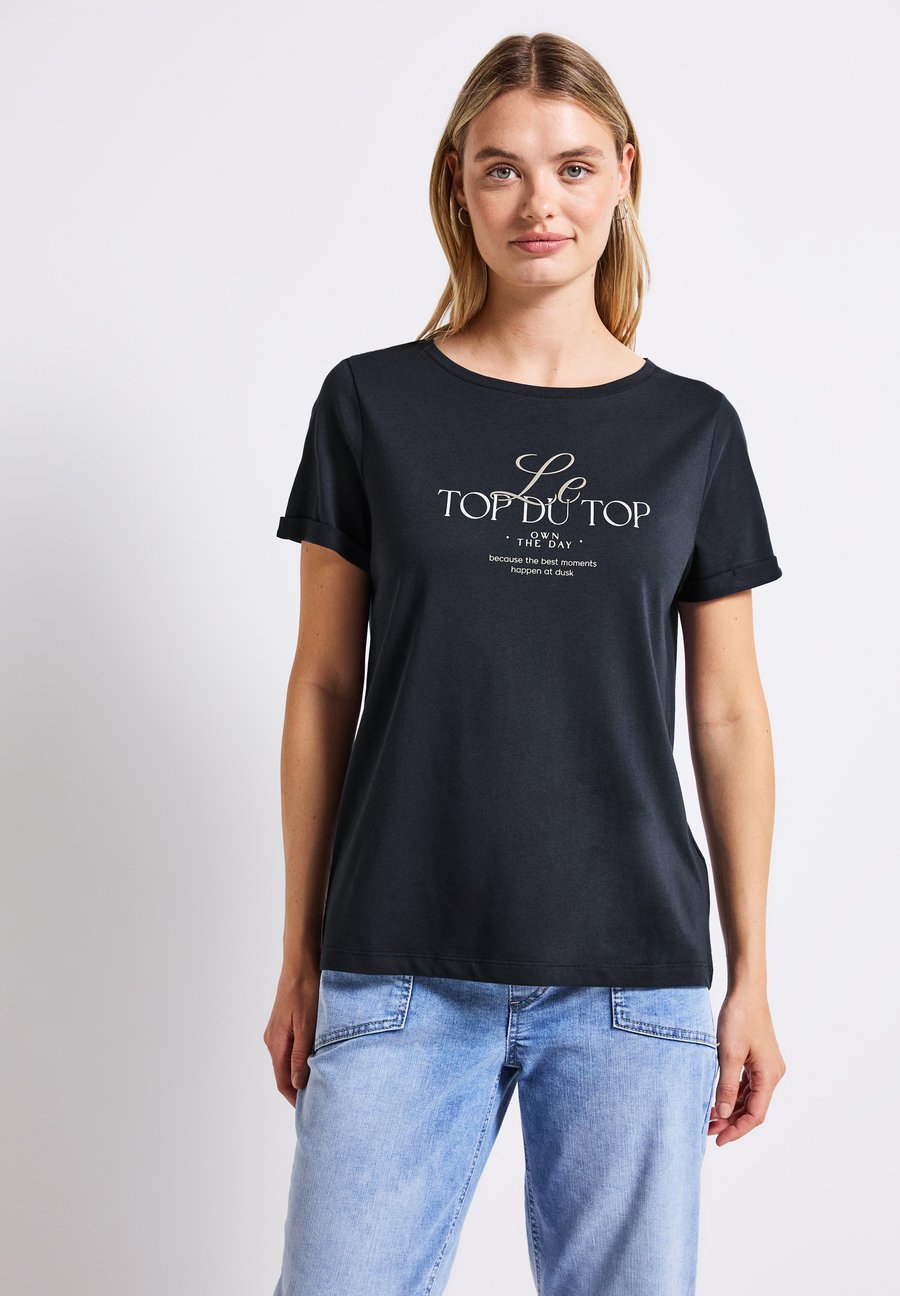 

Футболка Street One MIT TURN-UP-DETAIL, Blau/Blue, Синий, Футболка Street One MIT TURN-UP-DETAIL, Blau/Blue