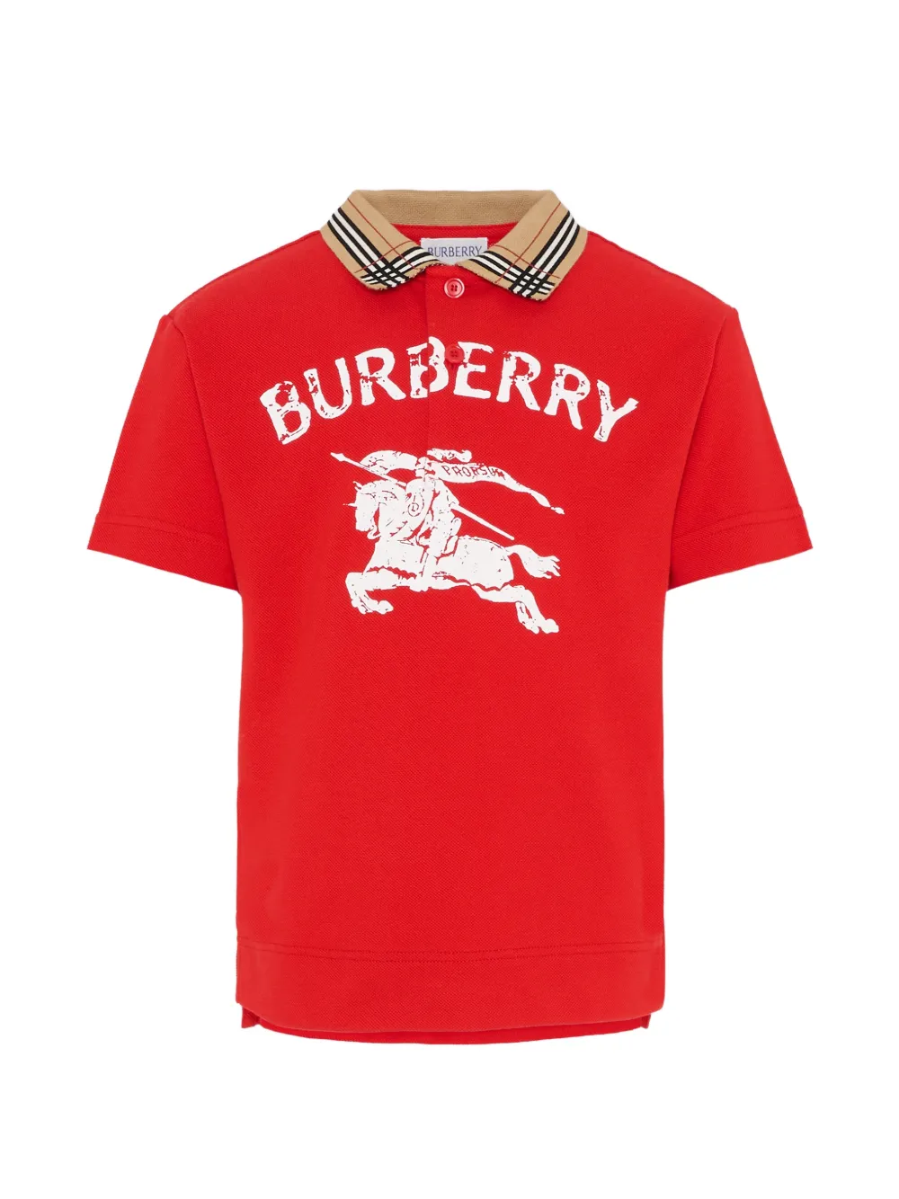

Поло с принтом-логотипом BURBERRY KIDS, красный