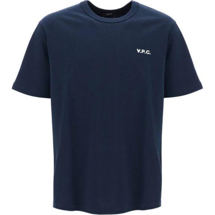 

Футболка с флокированным логотипом A.P.C, морской синий