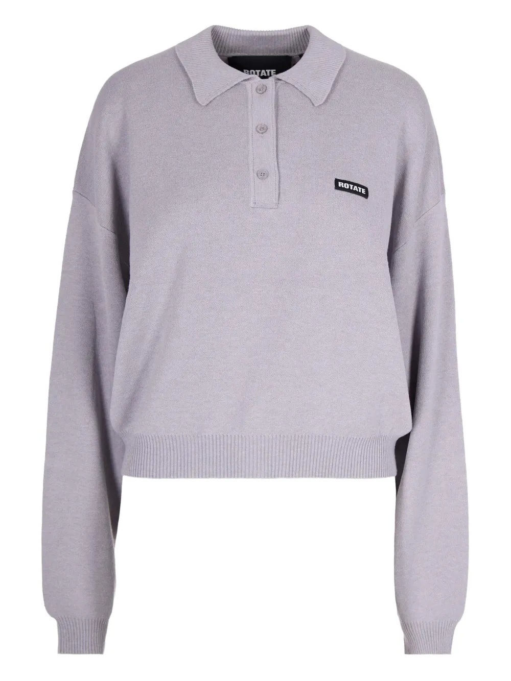 

Облегающая трикотажная поло с пуговицами Rotate Birger Christensen, серый