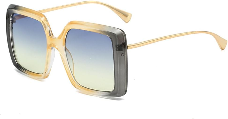 

Солнцезащитные очки большого размера 2026 года с двухцветным градиентом для женщин, модные солнцезащитные очки UV400 для мужчин в стиле панк, цвет чайный серый MTZJH, One Color