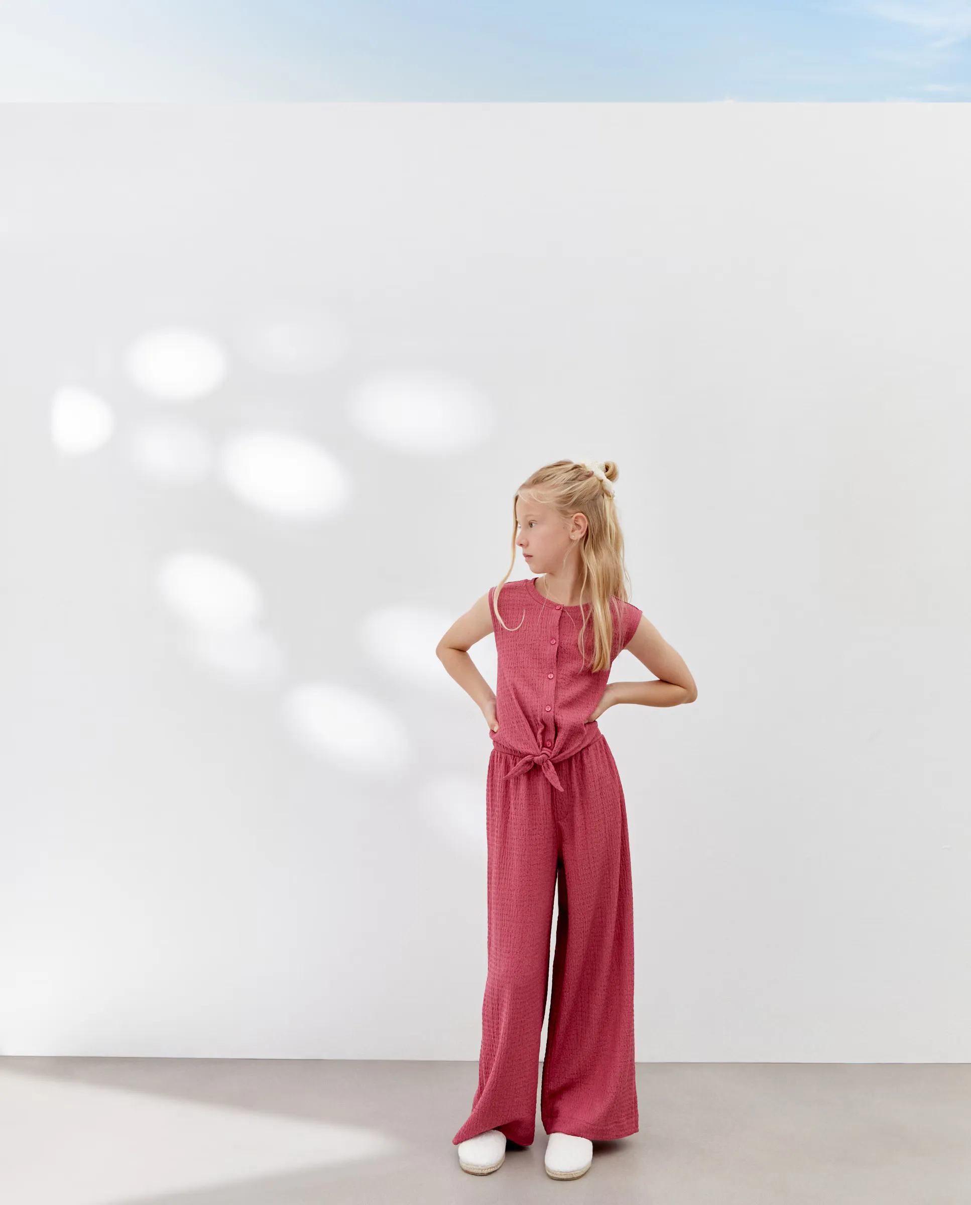 

Широкие брюки на резинке для девочки Kids El Corte Inglés, цвет Ciruela