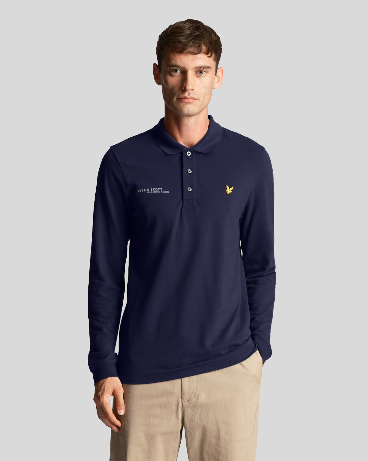 

Рубашка-Поло с длинными рукавами и соответствующим принтом Lyle & Scott, синий