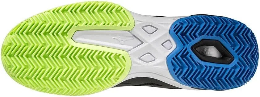 Мужские теннисные кроссовки Mizuno Wave Exceed Light CC, Black Neolime Supersonic — фото 2