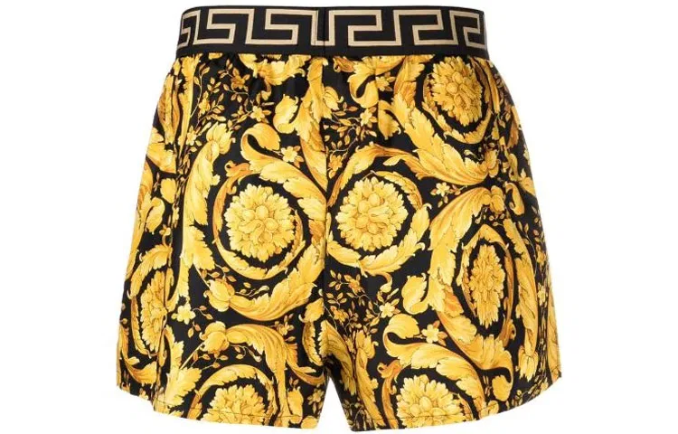 Шорты с принтом Barocco VERSACE желтые — фото 3