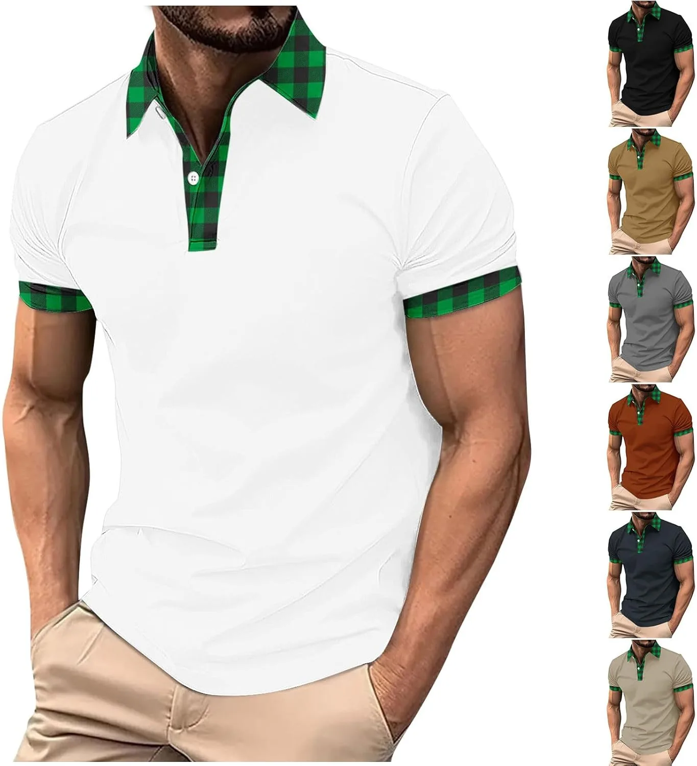 

Футболка поло для мужчин 2025, цветной блок, короткий рукав