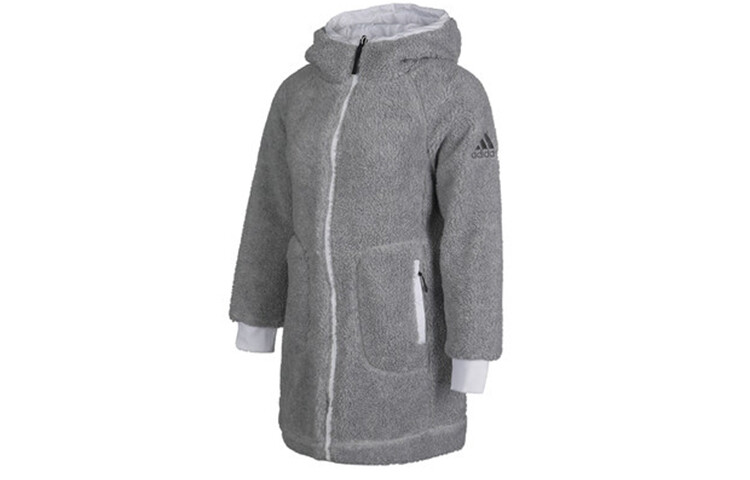 Стеганая куртка женская, средне-серая, меланжевая Adidas — фото 2