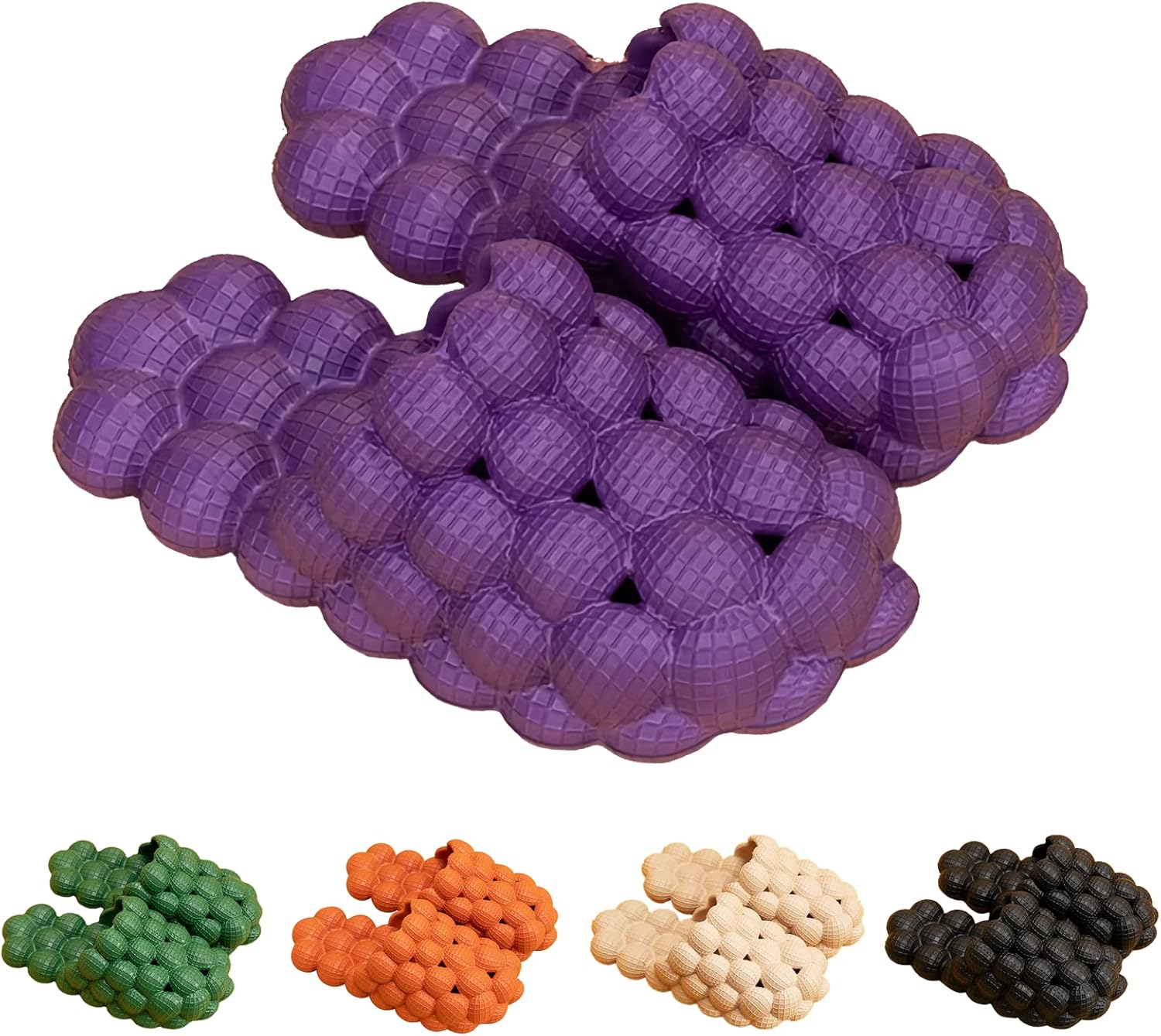 

Забавные массажные тапочки KKRMTUG с пузырьками для женщин и мужчин, мягкие нескользящие тапочки для спа-процедур, для душа, спальни, спортзала, дома, модные унисекс сандалии для снятия стресса и рефлексотерапии, фиолетовый