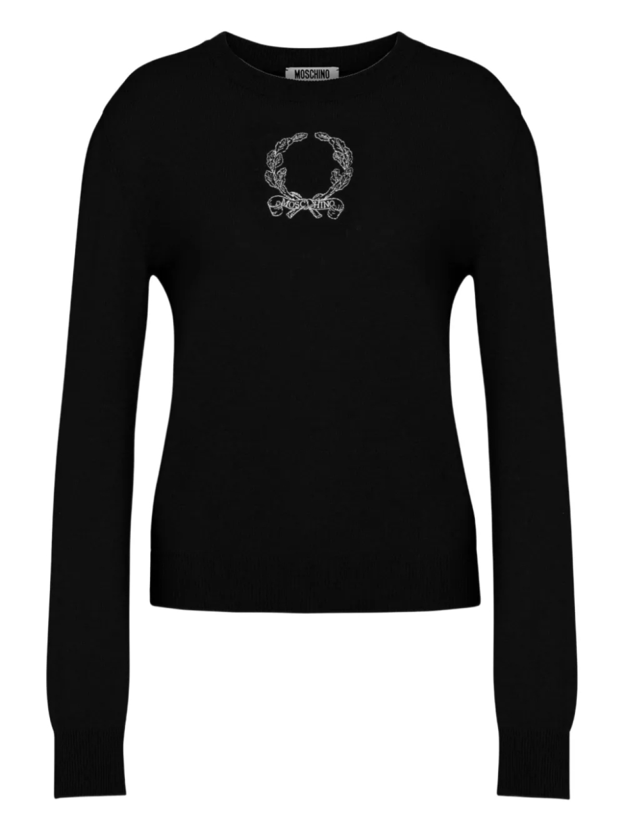 

Moschino свитер Laurel Crown с вышитым логотипом, черный
