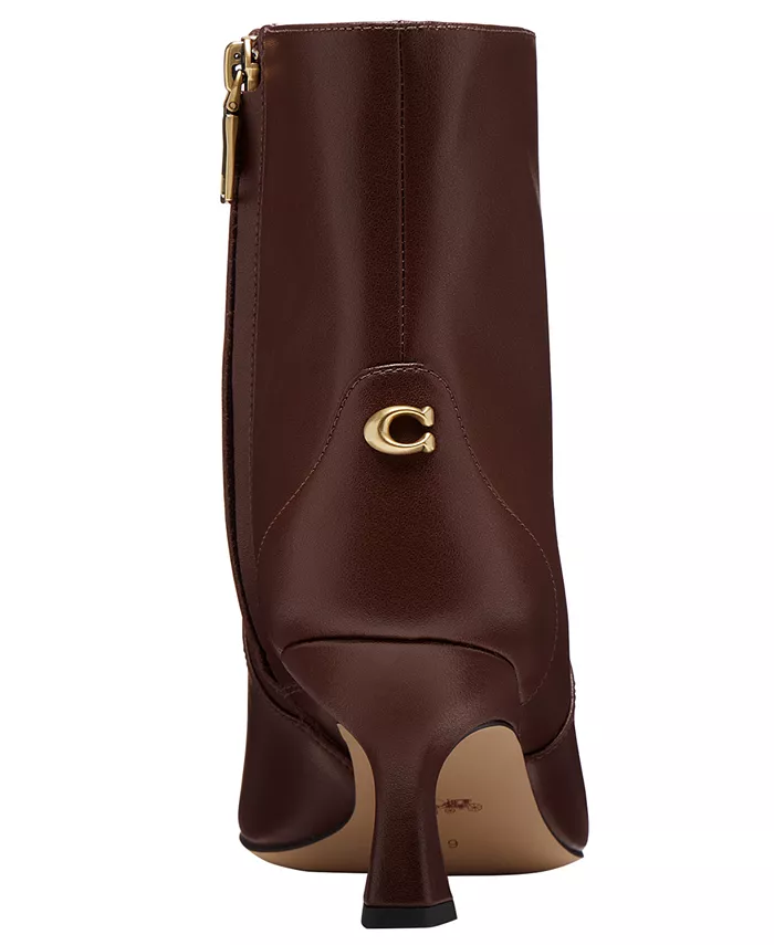 Женские ботинки на изящном каблуке kitten heel Coach, коричневый — фото 3
