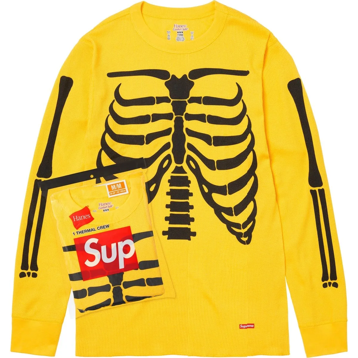 Термобрюки Hanes с принтом в виде костей Supreme, желтый