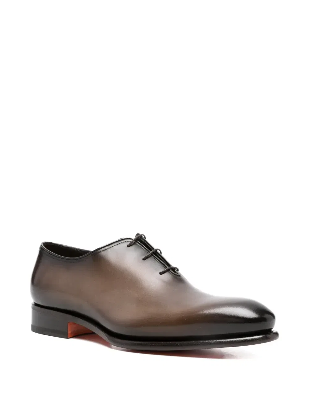 Туфли-лоферы на шнуровке с миндалевидным носком Santoni, коричневый — фото 2