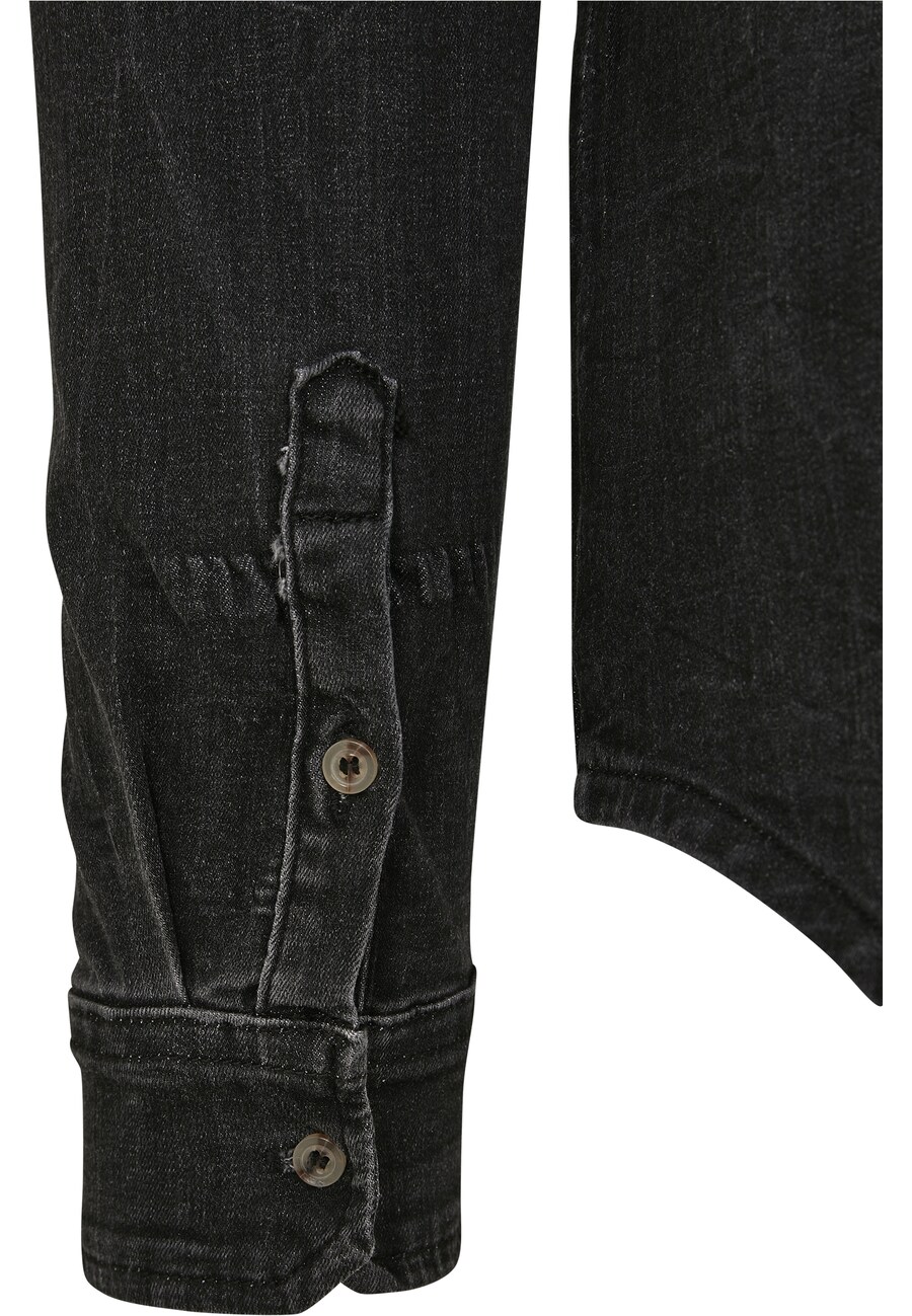 Рубашка на пуговицах классического кроя Brandit Riley, Black denim — фото 4