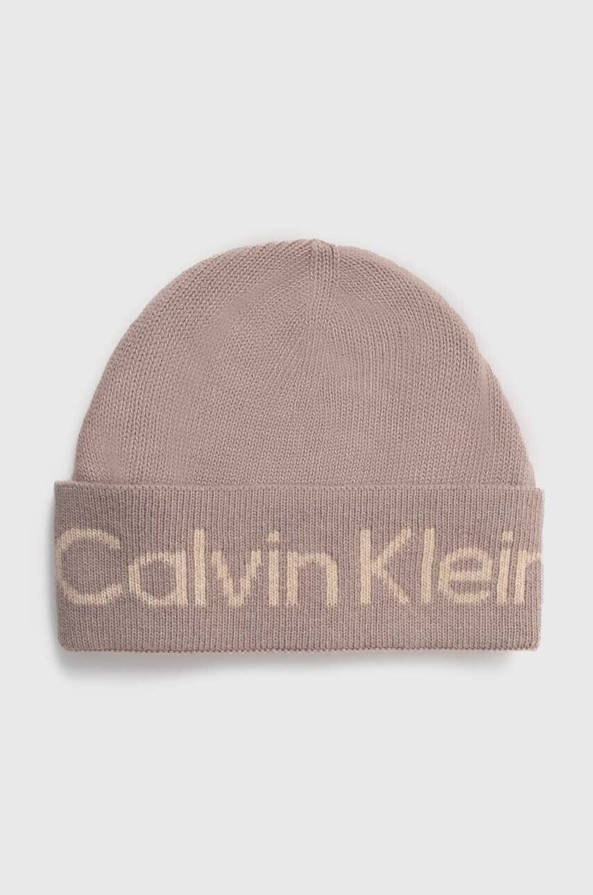 

Шапка из смесовой шерсти Calvin Klein, бежевый