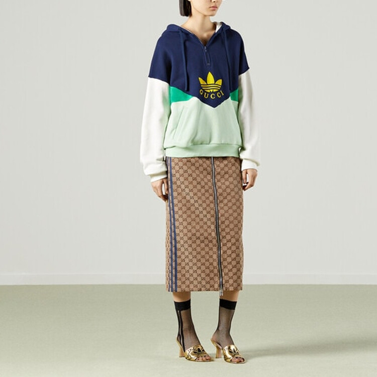 Толстовка Adidas x Gucci, женская модель, зеленый — фото 4