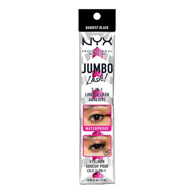 

Огромные ресницы! подводка для глаз с ручкой и клеем (черная) NYX Professional Makeup