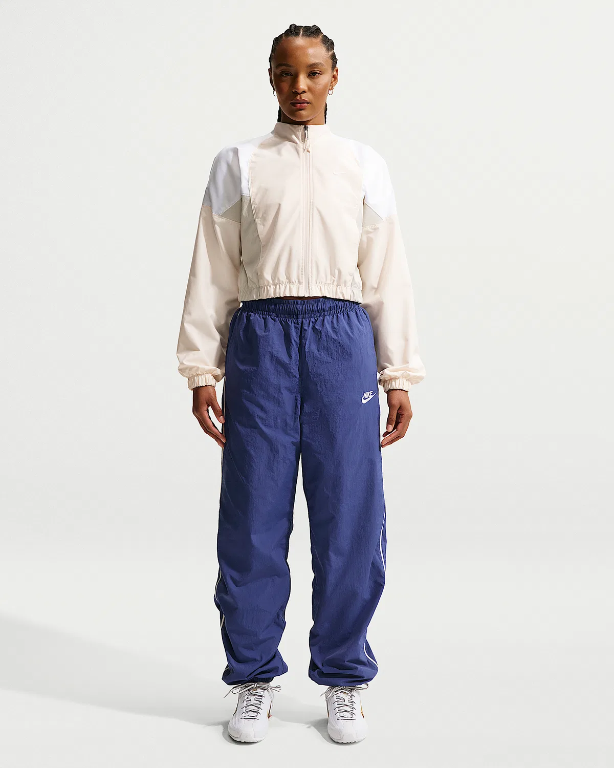 Женские тканые штаны Nike Sportswear Windrunner, Mystic Navy/Chalk/Chalk