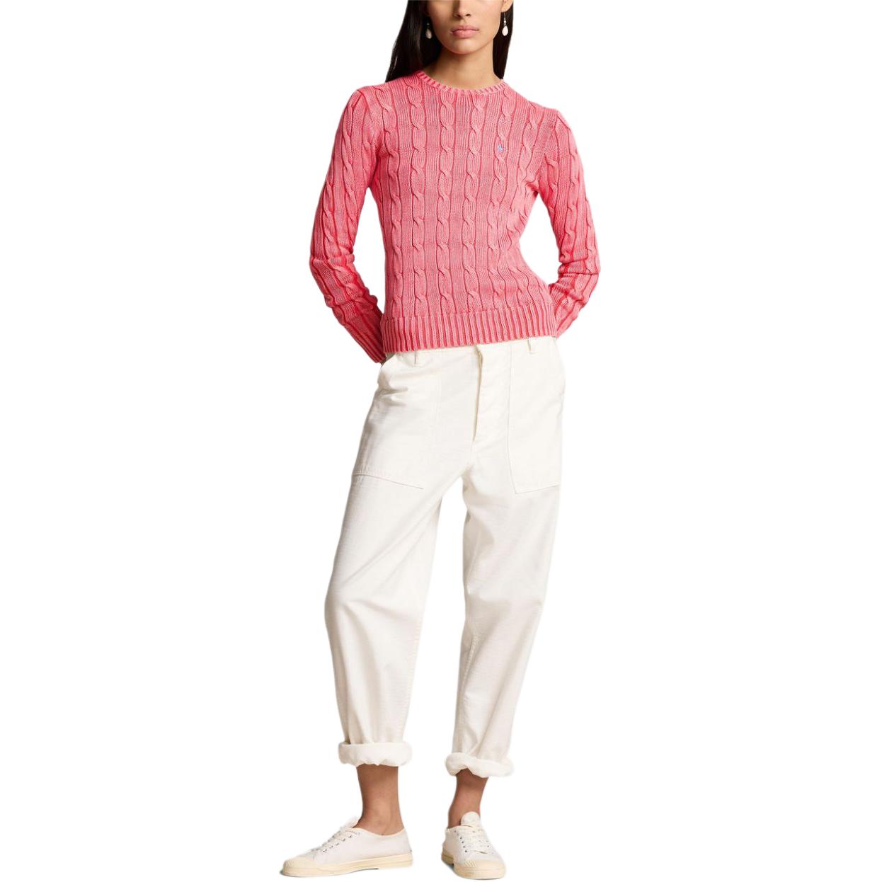 Свитер Julianna Cable knit Jumper Polo Ralph Lauren, коралл — фото 4