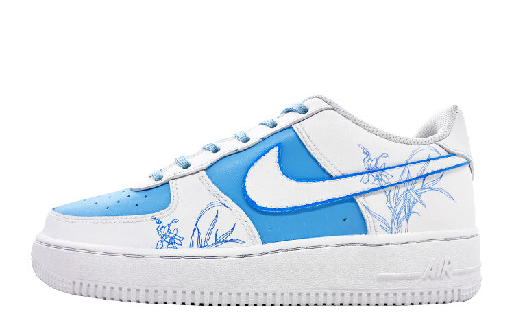 

Кроссовки Nike Air Force 1 Skateboarding Shoes Women's Low-top White, Blue, белый