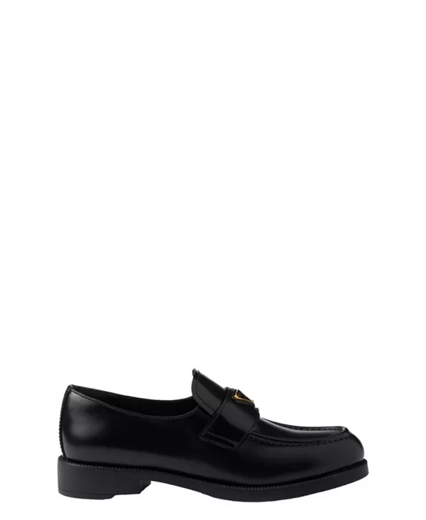 Женские лоферы из матовой кожи Prada, черный — фото 2