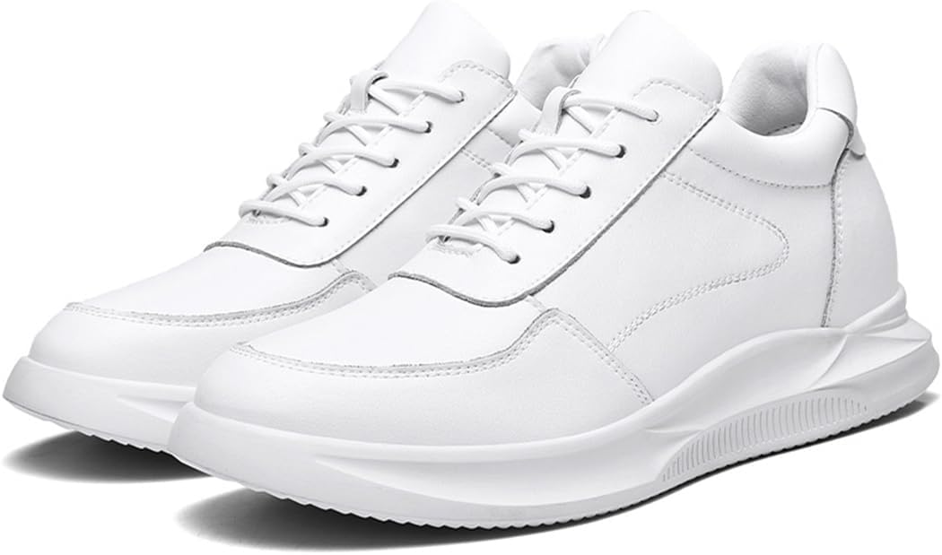 

Мужские лифтовые туфли, противоскользящие, невидимое увеличение роста, деловые прогулочные кроссовки, модные спортивные кроссовки с скрытым каблуком Ygceeia, белый