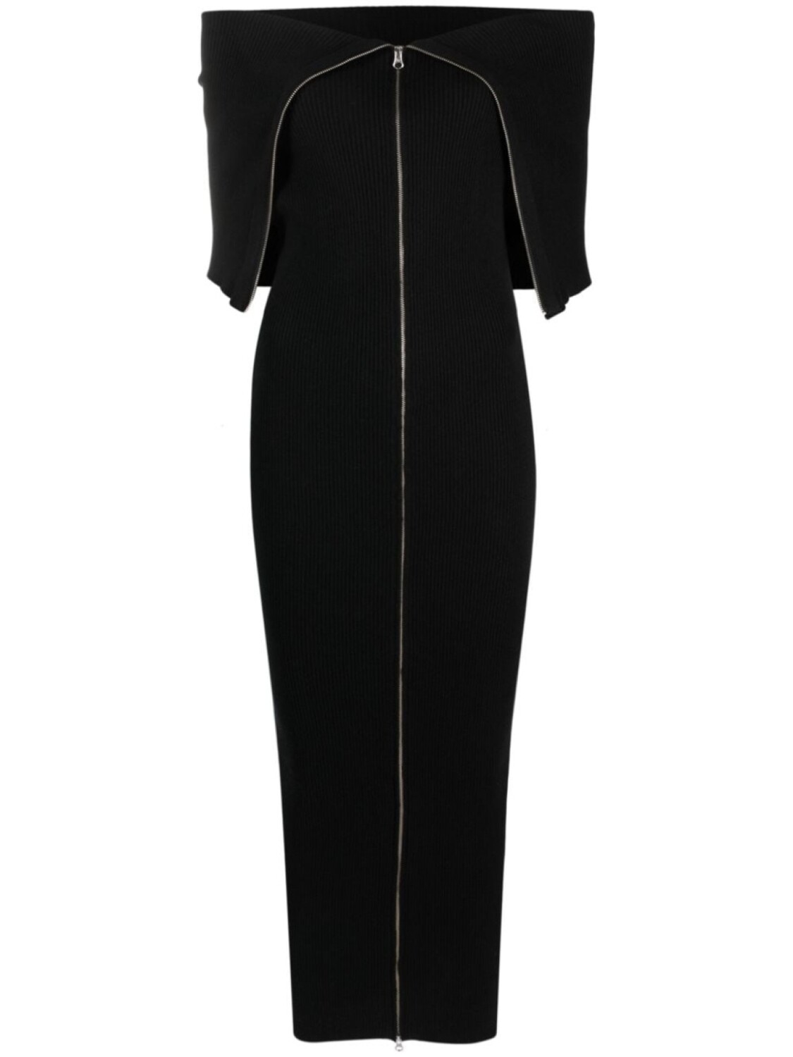 

MM6 Maison Margiela zip-up ribbed-knit maxi dress, черный