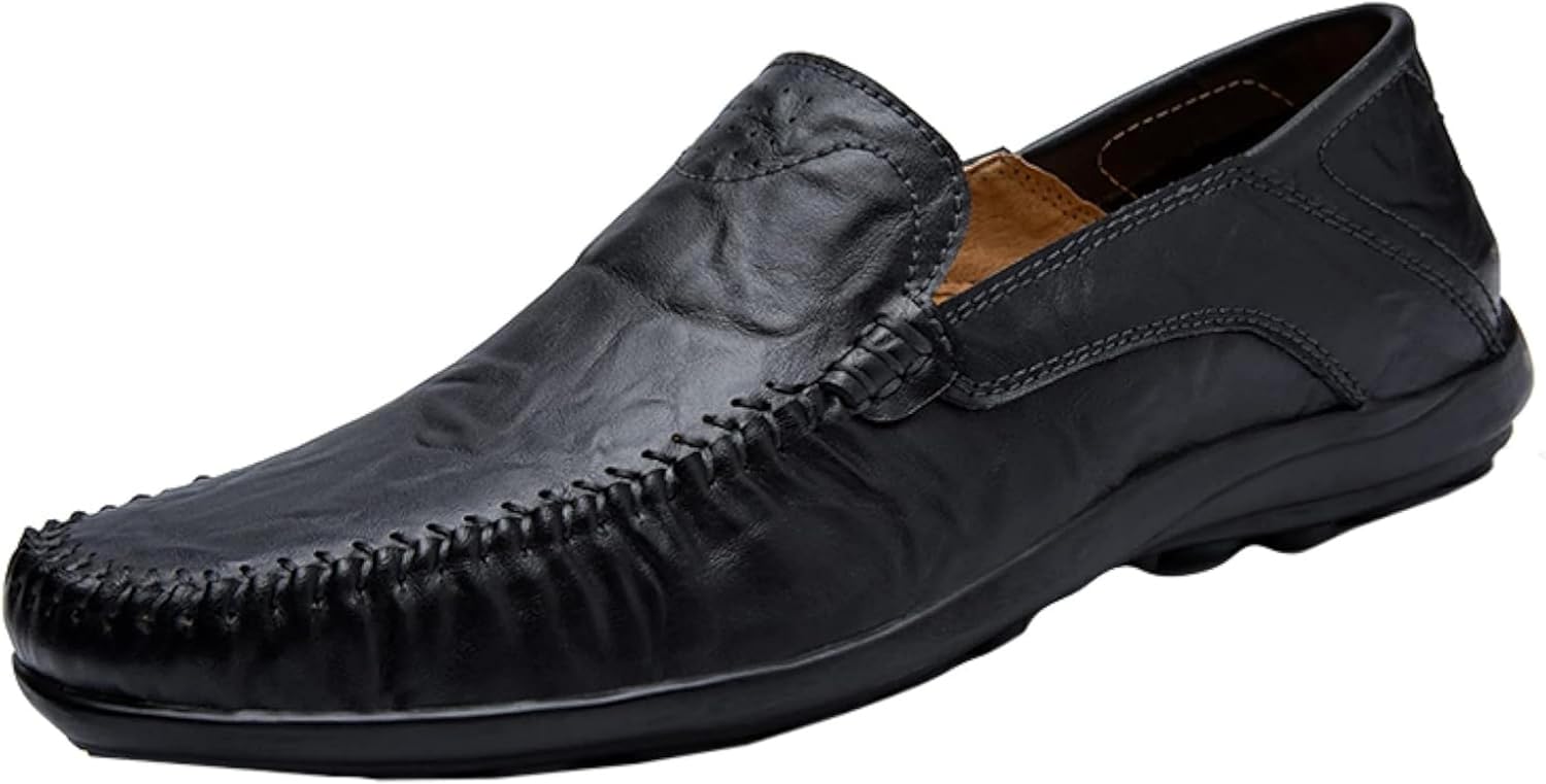 

Мужские мягкие лоферы OXCOWNIU, повседневные плоские туфли, мокасины, летние мужские туфли на плоской подошве, черный