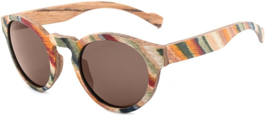 

Деревянные солнцезащитные очки ручной работы, винтажные круглые солнцезащитные очки для женщин и мужчин, поляризованные, с защитой от УФ-излучения UV400, из натурального бамбука UJNHGQ, C4