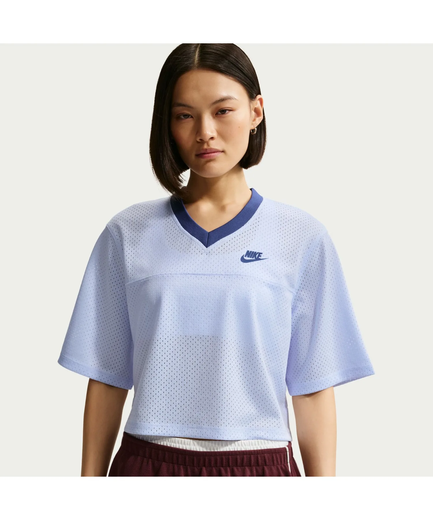 Женский топ спортивный из сетчатой ткани WSNSWHRTGFSTVLCROPMSHJ NIKE синий