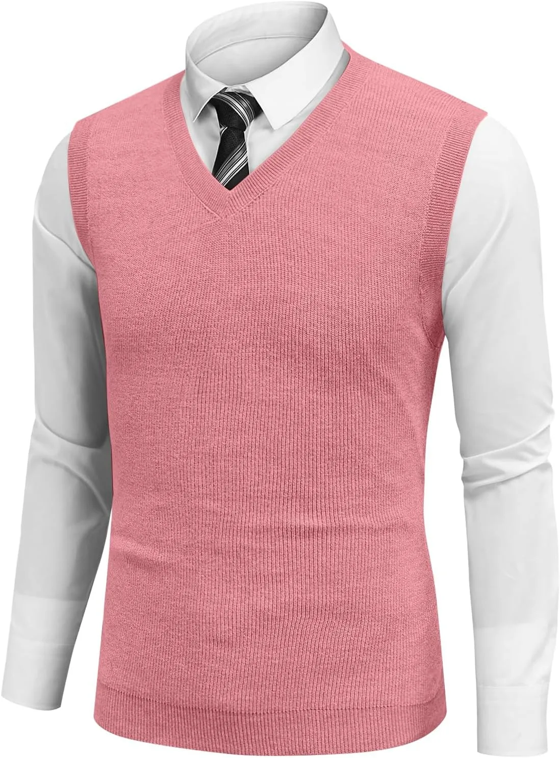 

Свитер-жилет мужской Slim Fit V-образный вырез без рукавов Cotton Blend OKDNAJDD