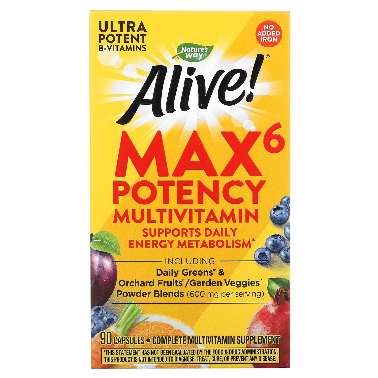 

Nature's Way Живой! Max6 Daily мультивитаминный комплекс без добавления железа 90 вегакапсул