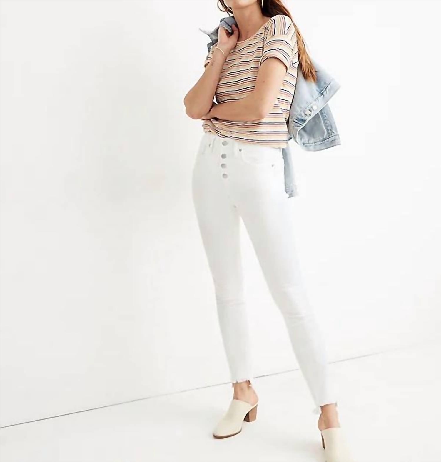 

Узкие джинсы с высокой посадкой белого цвета Madewell