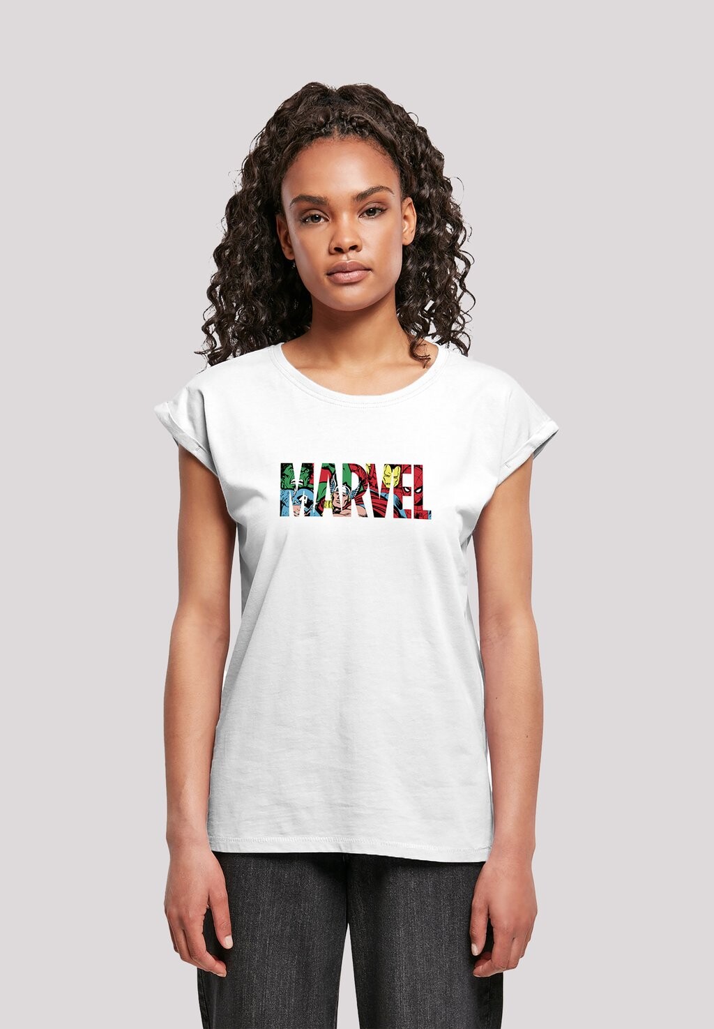 

Футболка с принтом MARVEL AVENGERS LOGO CHARACTER INFILL F4NT4STIC, белый