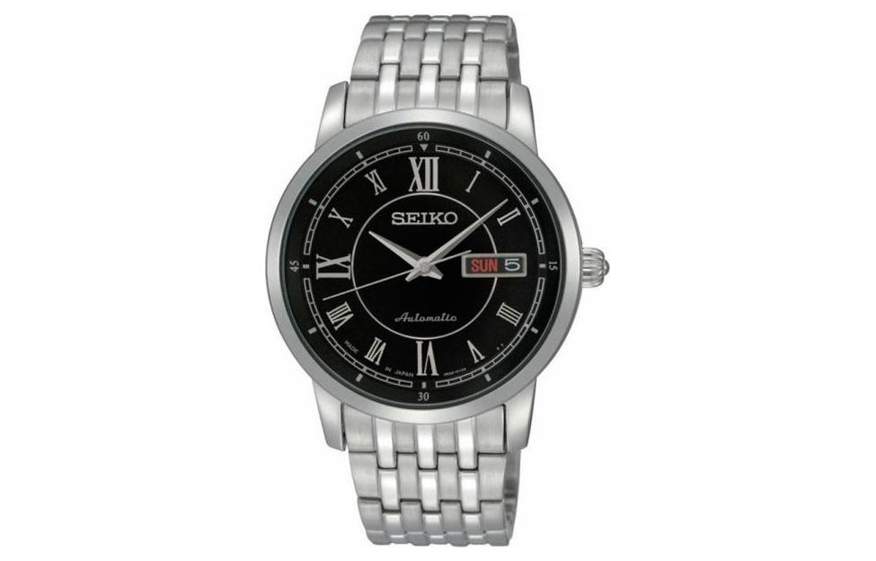 

SEIKO Часы Automatic Mechanical Movement Stainless Steel Strap Watch 38.7mm Men's Watch Black Dial