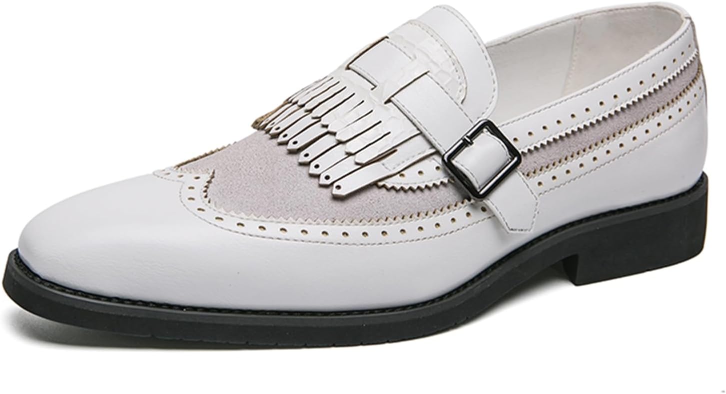 

Мужские лоферы с кисточками, повседневные туфли без шнурков, формальные оксфорды на низком каблуке Abborora, белый