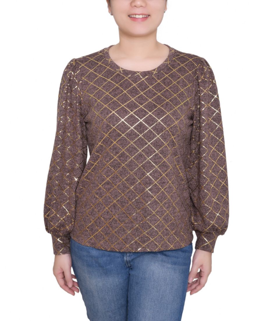 

Небольшой пуловер с рукавами епископский NY Collection, Peppercorn