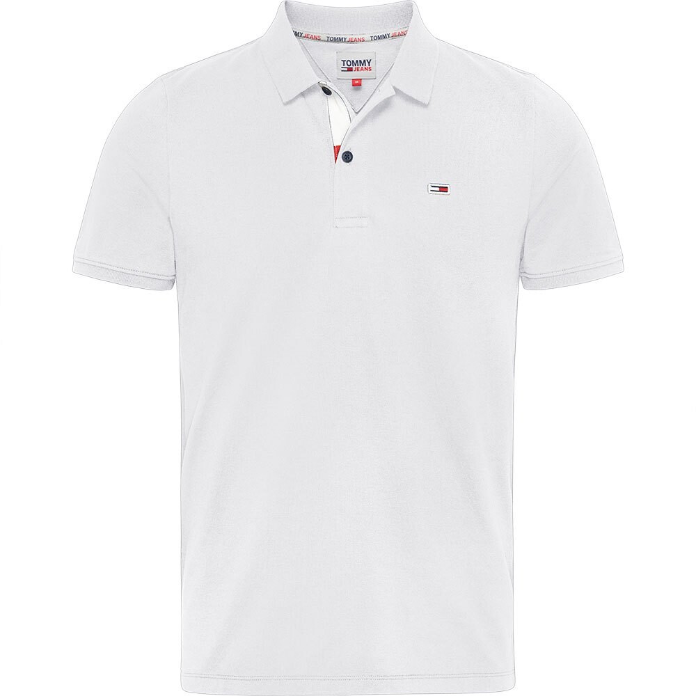 

Поло с коротким рукавом Tommy Jeans Slim Placket, белый