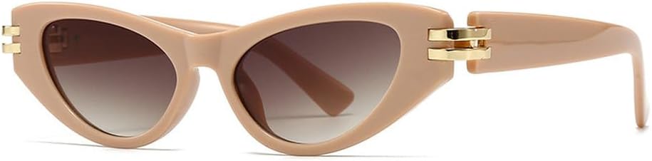 

Модные зеленые солнцезащитные очки «кошачий глаз» для женщин и мужчин, винтажные роскошные женские солнцезащитные очки с защитой от УФ-излучения UV400 TKKTLLT, Beige Grey