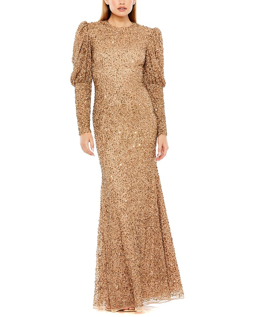 

Пышное платье с рукавами-фонариками и бисером Mac Duggal, Copper