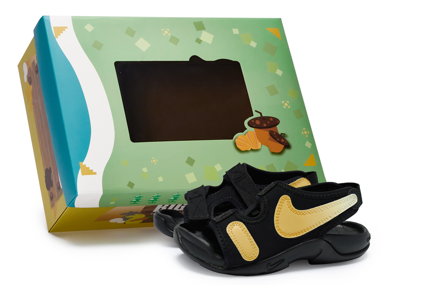 

Сандалии детские Sunray Adjust 6 PS желтые Nike, черный/желтый