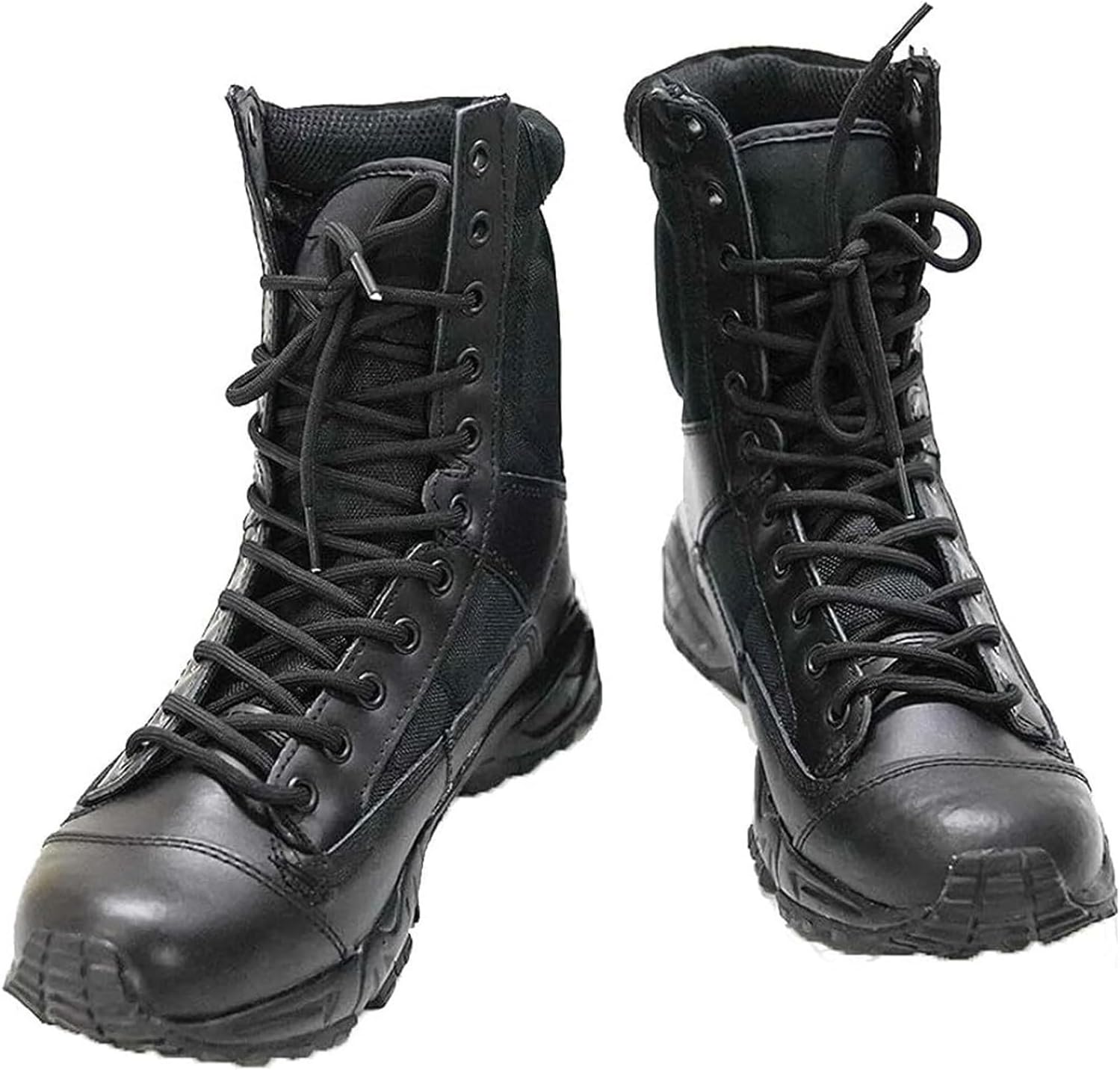 

Тактические ботинки для мужчин Легкие боевые ботинки Дышащие Нескользящие Удобные походные ботинки С круглым носком Износостойкие Водоотталкивающие пустынные ботинки Generic, черный