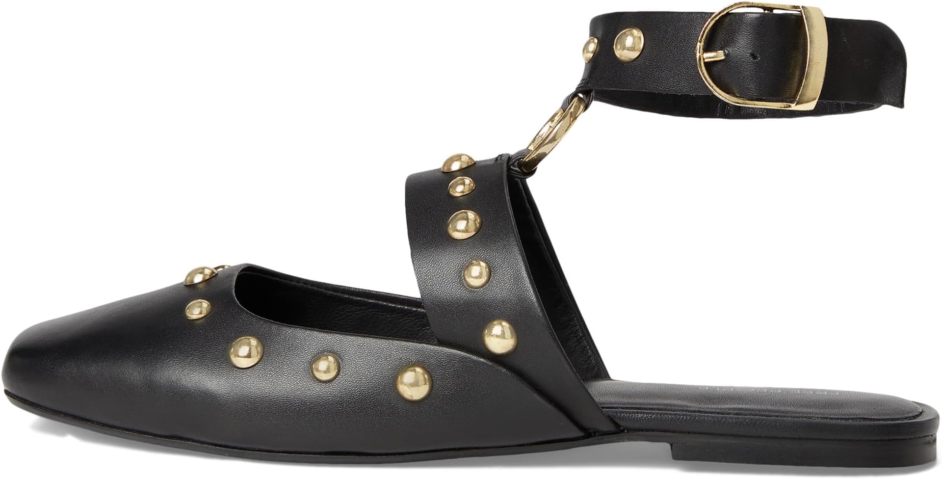 Балетки Free People Women's Camille Mystic O-ring Flats, Black Leather — фото 4