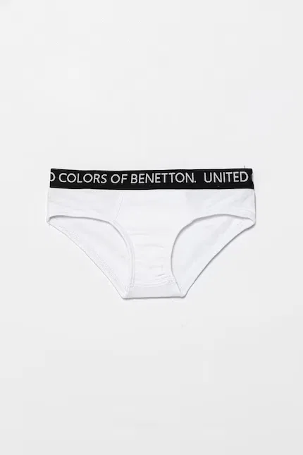 Боксеры и слипы хлопковые 2 шт United Colors of Benetton, белый — фото 2