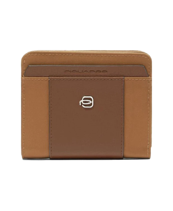 

Миниатюрный женский кошелек с отделением для монет и слотами для кредитных карт, с защитой от RFID-сканирования. Piquadro, коричневый