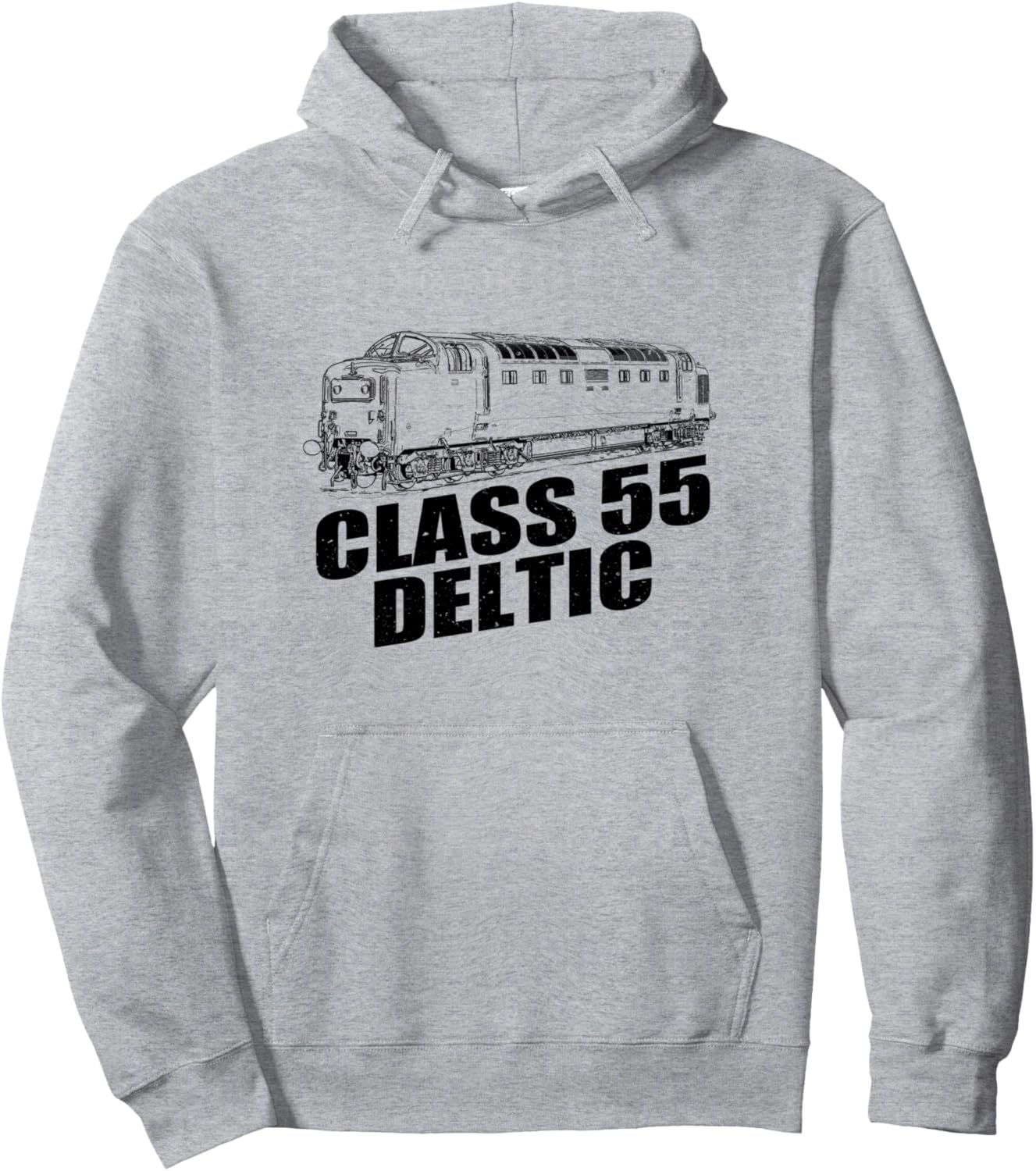 

Толстовка с изображением поезда Deltic Class 55, производства British Rail Railways Gifts For Train Enthusiasts - Beesteez Shirts, серый