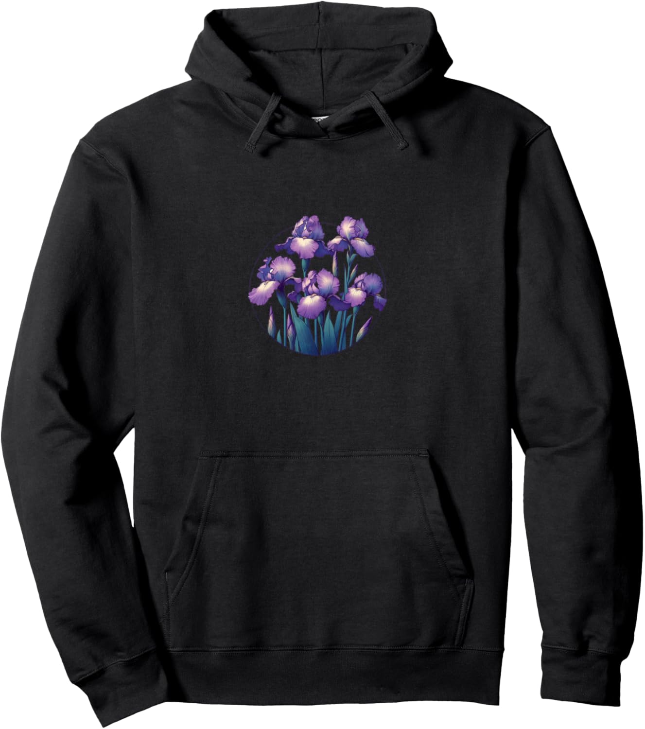 

Ретро-худи с любимым цветком: фиолетовый ирис, красивый ирис Iris Yellows Flower Gardens