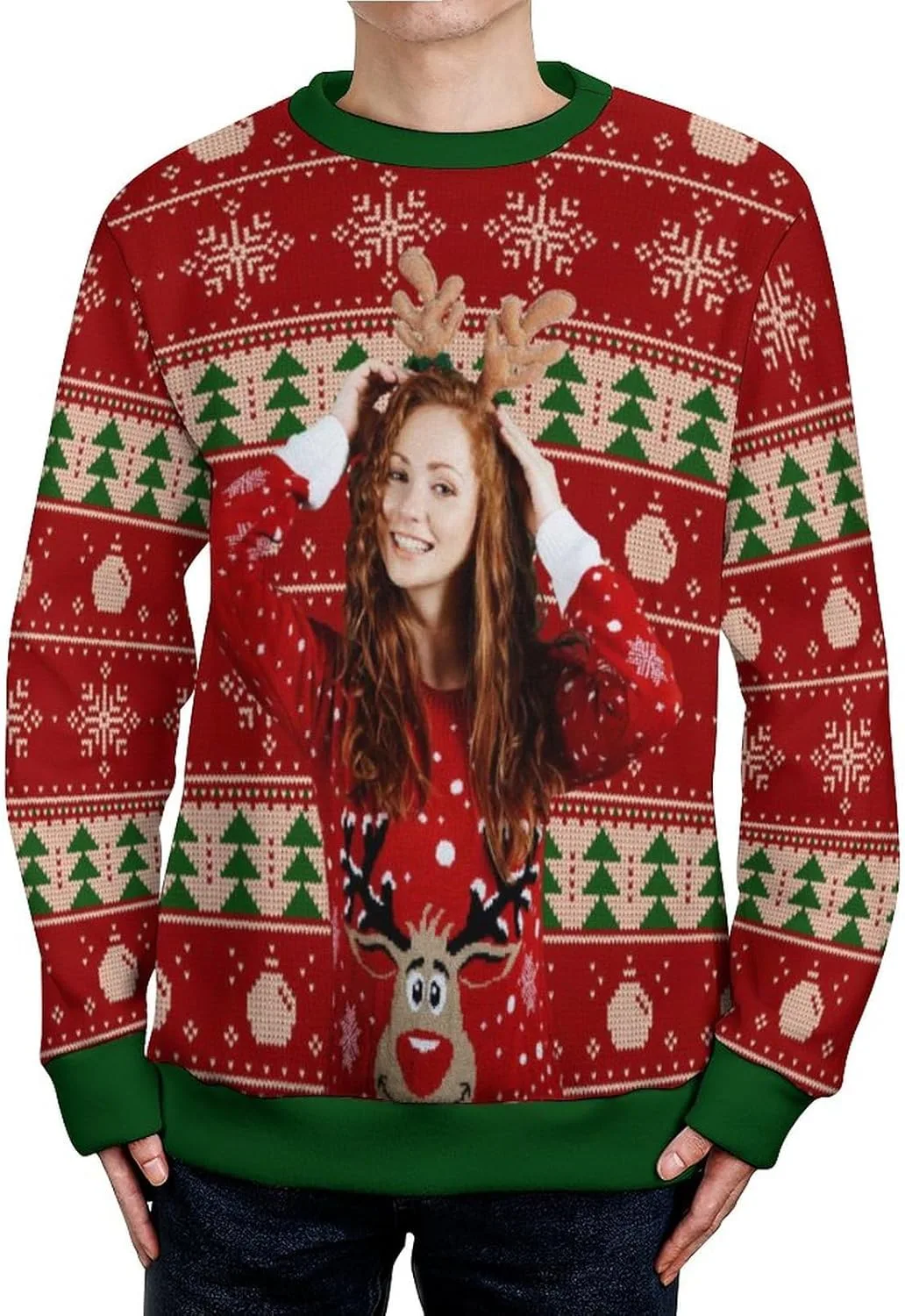 

Свитер с фото для семьи на Рождество M YESCUSTOM