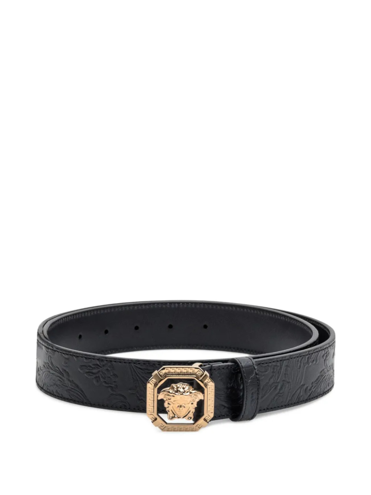 

Ремень с тиснением Медузы Versace, черный
